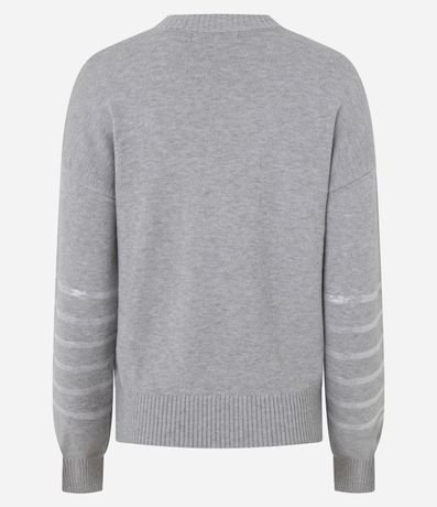 Suéter Regular en Tricot con Estampa Rayada 7