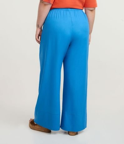 Pantalón Pantalona en Viscolino con Ruedo Largo y Cintura Elástica Curve & Plus Size 4