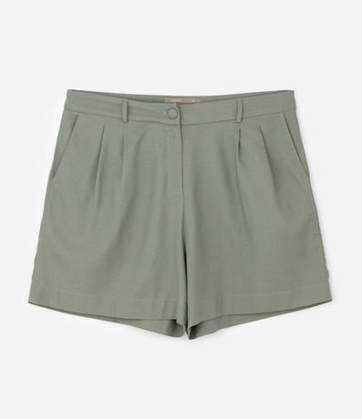 Bermuda Corta en Viscolino con Pliegues Curve & Plus Size