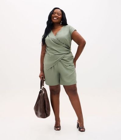 Blusa en Viscolino con Traspase Delantero y Adorno Curve & Plus Size 2