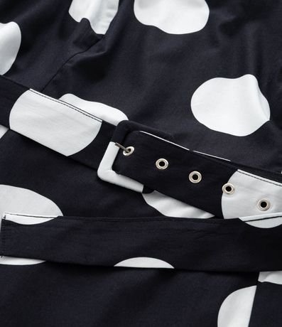 Vestido Midi con Estampado de Lunares y Cinturón con Hebilla Curve & Plus Size 9