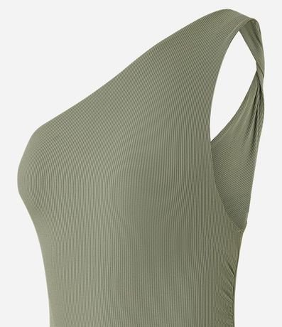 Vestido New Midi en Rib Hombro Único con Fruncido Lateral 6