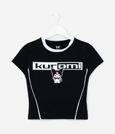Remera Manga Corta en Algodón con Frisos Delanteros Kuromi 1