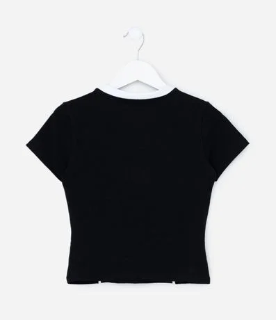 Remera Manga Corta en Algodón con Frisos Delanteros Kuromi 2