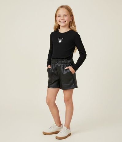 Remera Infantil Slim en Rib con Estampa de Kuromi – Talle 7 a 16 años