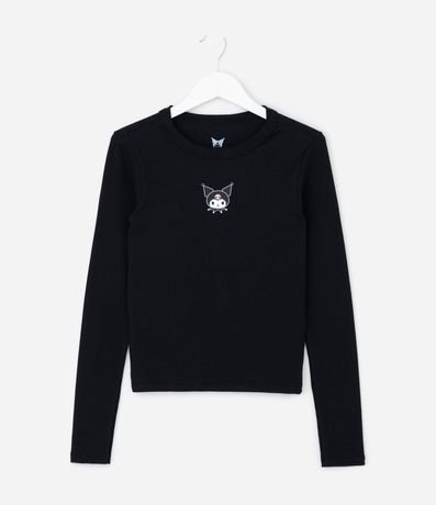 Remera Infantil Slim en Rib con Estampa de Kuromi – Talle 7 a 16 años