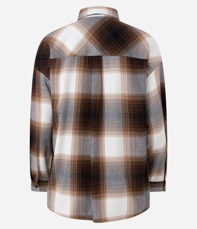 Camisa Regular Manga Larga en Franela de Cuadros 6