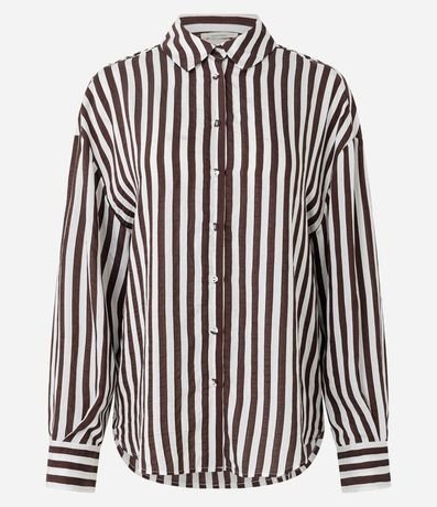 Camisa en Viscosa con Rayas Hilo Teñido 5