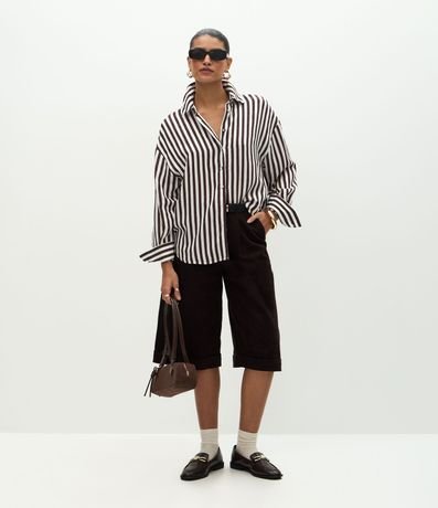 Camisa en Viscosa con Rayas Hilo Teñido 2