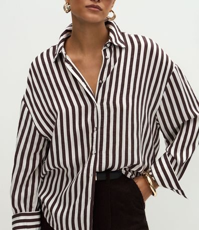 Camisa en Viscosa con Rayas Hilo Teñido 4