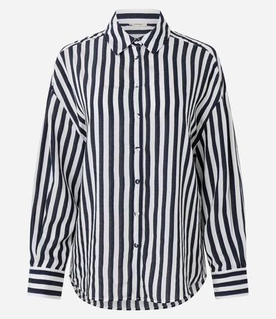 Camisa en Viscosa con Rayas Hilo Teñido 5