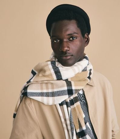 Bufanda en Punto de Cuadros con Franjas 2