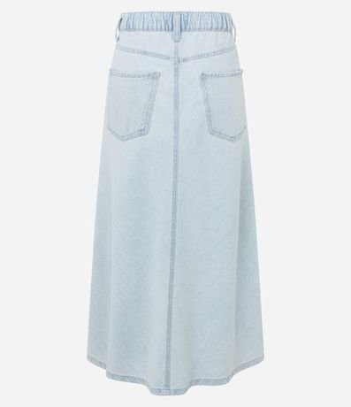 Pollera Midi Evasê en Jeans con Recorte en el Biés 2