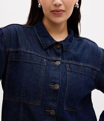 Campera Cropped Jeans con Bolsillos Delanteros Curve & Plus Size 4