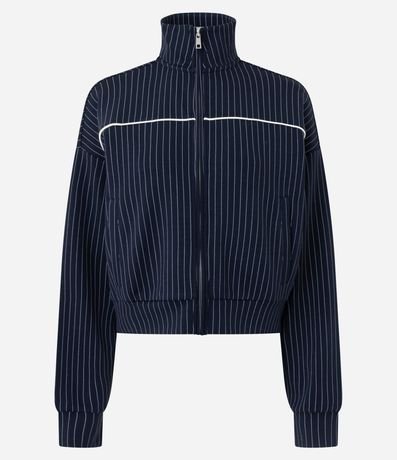 Campera Regular en Algodón sin Felpa con Estampa Rayada 5