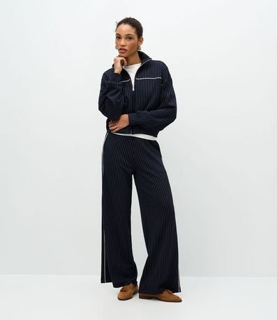 Campera Regular en Algodón sin Felpa con Estampa Rayada 2