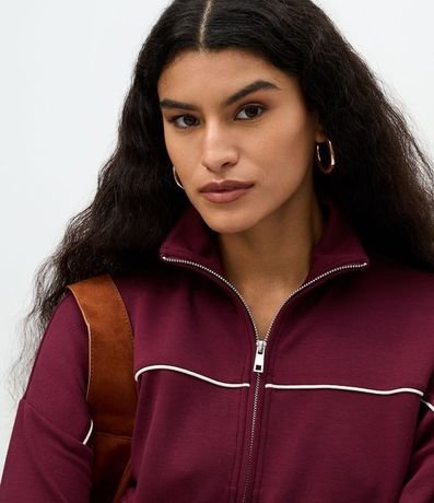 Campera Algodón con Cremallera y Piping Delantero 3