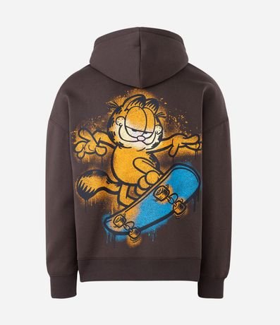 Algodón con Capucha y Estampa de Garfield Skatista Grafite 7