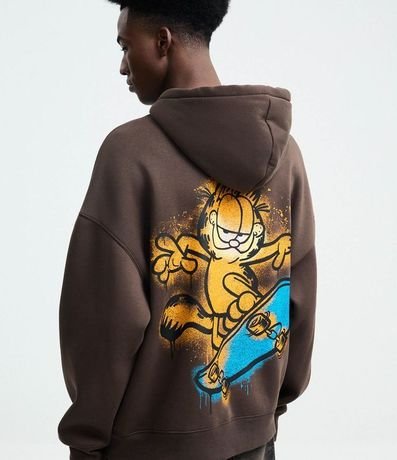 Algodón con Capucha y Estampa de Garfield Skatista Grafite