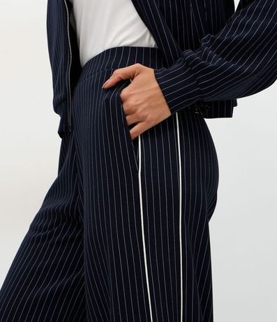 Pantalón Wide Leg en Algodón Sin Felpa con Estampa Rayada 5