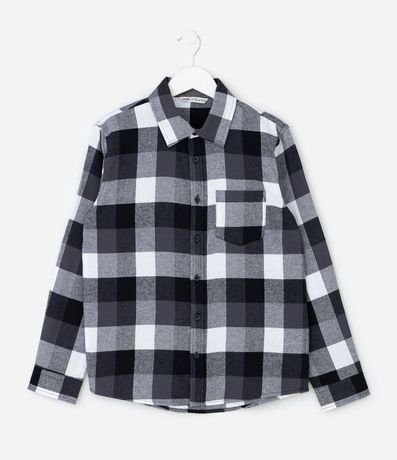 Camisa Manga Larga en Franela de Cuadros - Talle 5 a 14 años