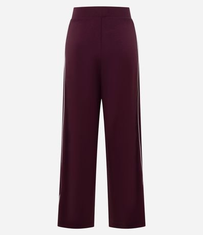 Pantalón Wide Leg en Algodón sin Felpa con Piping Contrastante 6