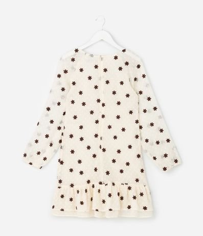 Vestido Infantil en Chiffon Texturizado con Flores Bordadas – Talle 5 a 14 años 3