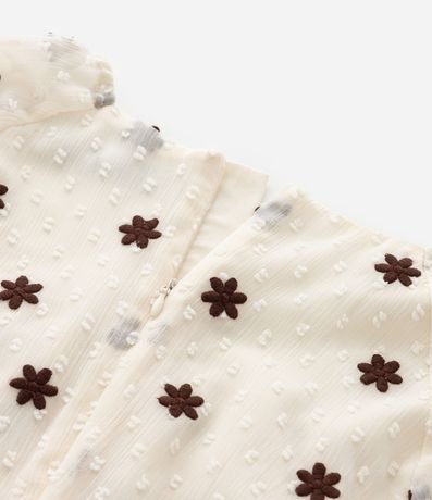 Vestido Infantil en Chiffon Texturizado con Flores Bordadas – Talle 5 a 14 años 6