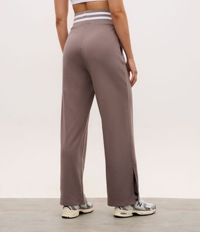 Pantalón Recto Deportivo en Algodón con Cintura en Rib y Lettering 4