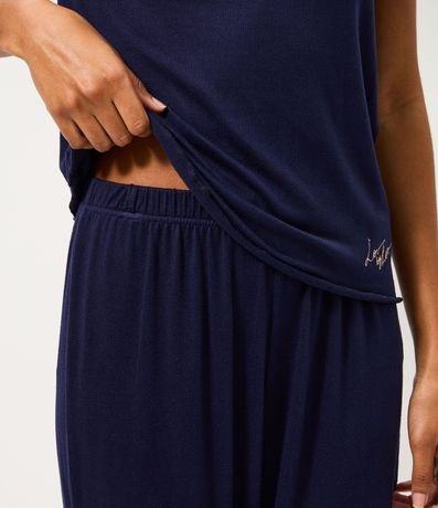 Pijama Larga en Punto Leve con Bordado 3