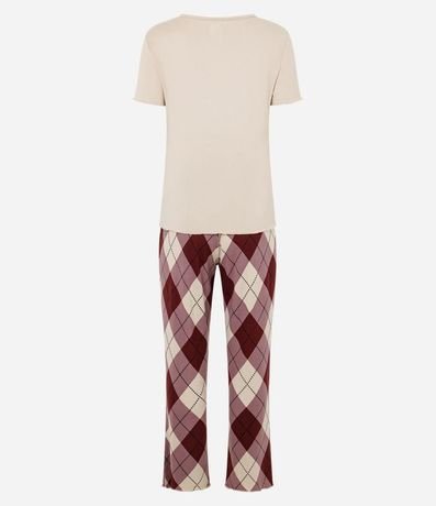 Pijama Largo en Punto con Pantalón de Cuadros Argyle 2