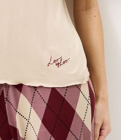 Pijama Largo en Punto con Pantalón de Cuadros Argyle 3