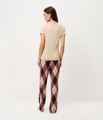 Pijama Largo en Punto con Pantalón de Cuadros Argyle 5