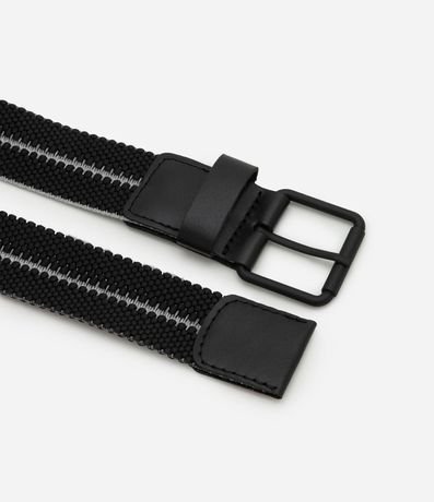 Cinturón en PU con Rayas Contrastantes  y Punta de Cuero 2