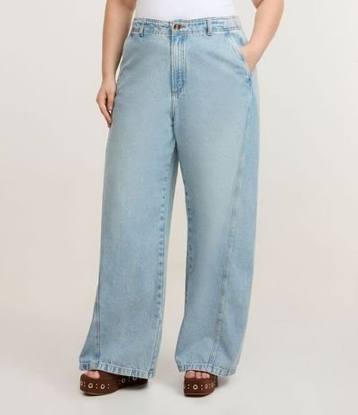 Pantalón de Jean Wide Leg con Recorte Lateral 2