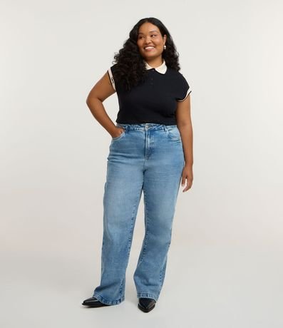 Pantalón Recto en Jeans con Elastano Curve & Plus Size