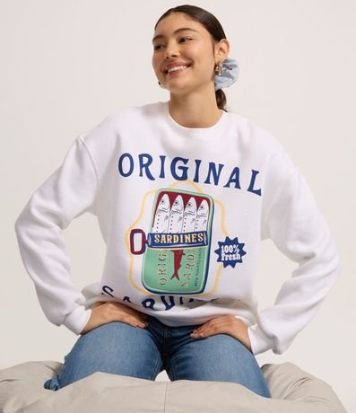 Buzo en Algodón con Felpa y Estampado de Animales