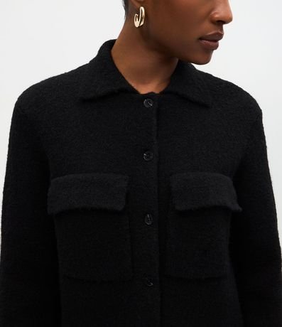 Campera Regular en Punto con Bolsillos Aplicados 4