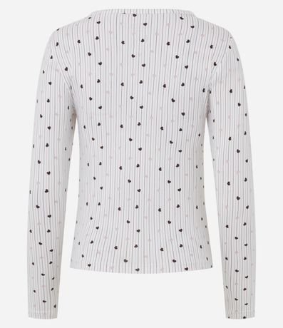 Blusa de Pijama en Peach Touch con Estampa de Corazón 3