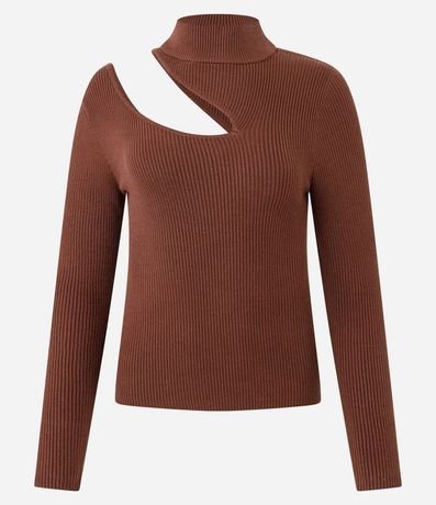 Blusa Acanalada en Punto con Cutout en el Hombro 4