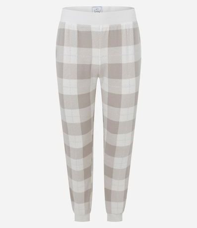 Pijama Largo de Cuadros en Punto Leve 5