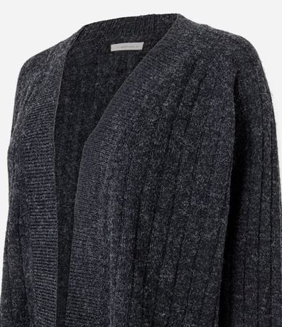 Cardigan Punto Canelado Alargado sin Bolsillos 6