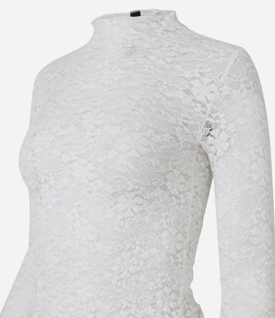 Blusa en Encaje Texturizada con Manga Larga 6