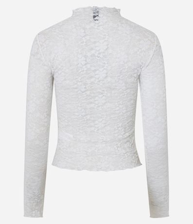 Blusa en Encaje Texturizada con Manga Larga 7