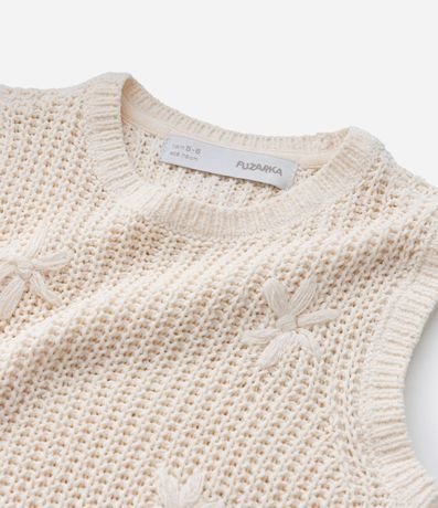 Chaleco Infantil en Chenille con Flores Bordadas – Talle 5 a 14 años 4