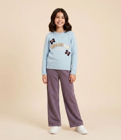 Saco Infantil en Chenille con Moñitas Bordado – Talle 5 a 14 años