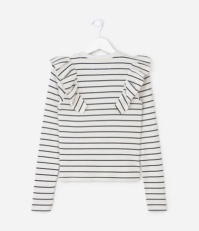 Remera Manga Larga Rayada con Volados - Talle 7 a 14 años 2