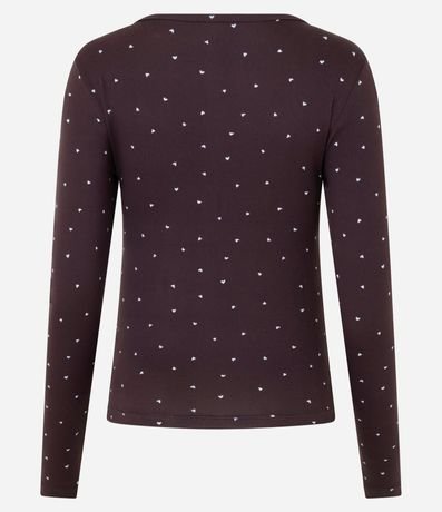 Blusa de Pijama en Peach Touch con Estampado de Corazón 6