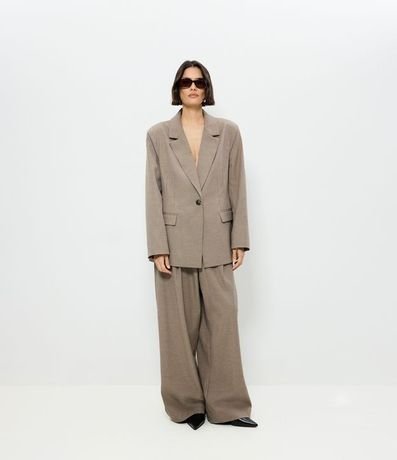 Pantalón Wide Leg Sastrería con Estampa Pied de Poule 2