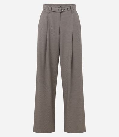 Pantalón Wide Leg Sastrería con Estampa Pied de Poule 7